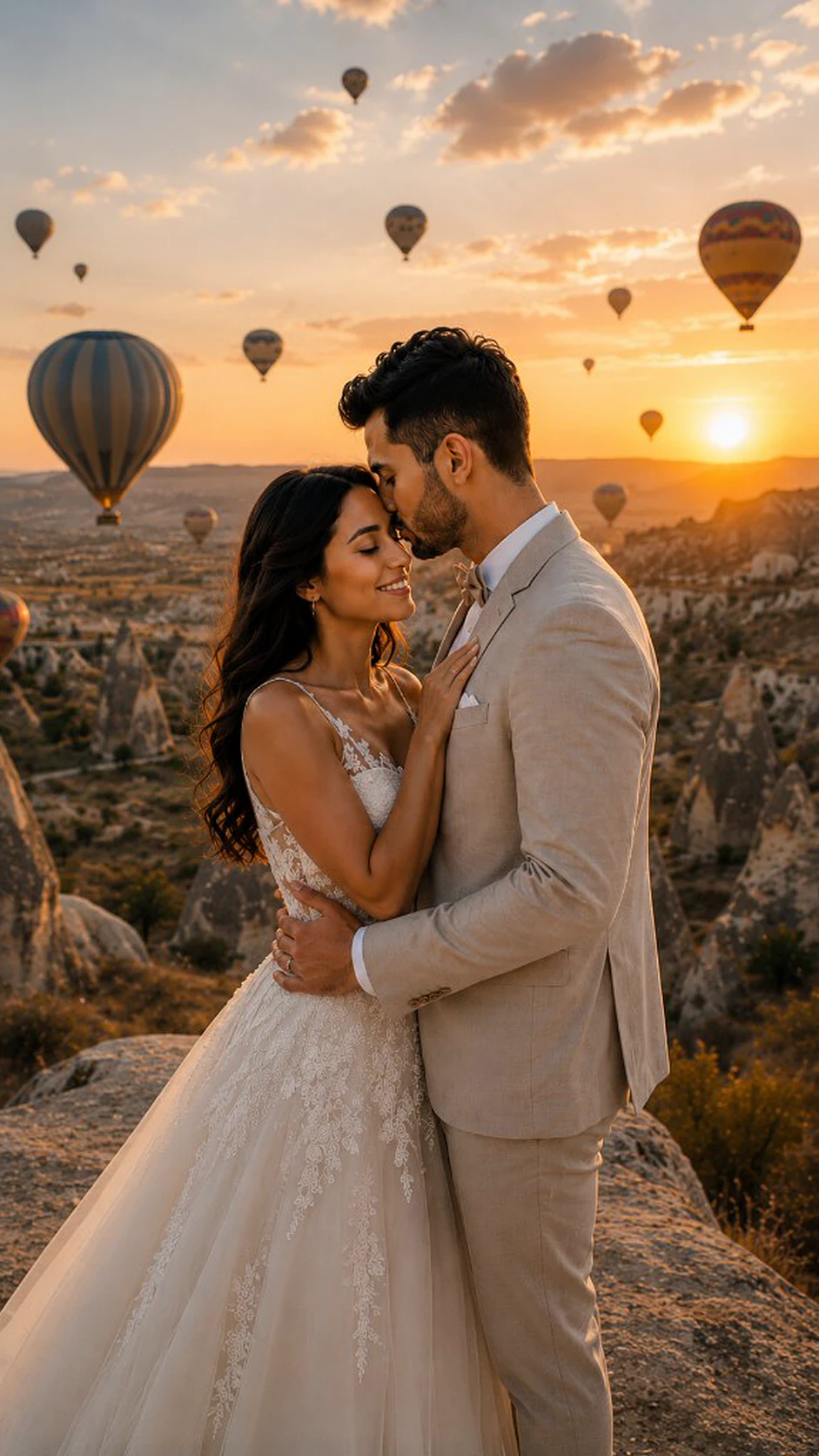 The same couple as a bride and groom in Cappadocia